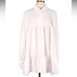 White Oversized Baby Doll Dress
